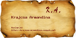 Krajcsa Armandina névjegykártya